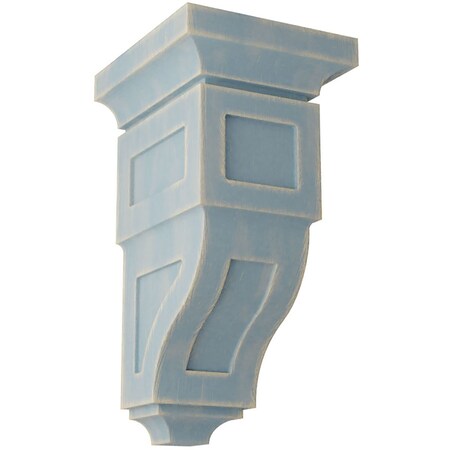 Ekena Millwork 6"W x 6 3/4"D x 12"H Large Reyes Wood Vintage Decor Corbel, Driftwood Blue CORWD06X06X12RYBU
